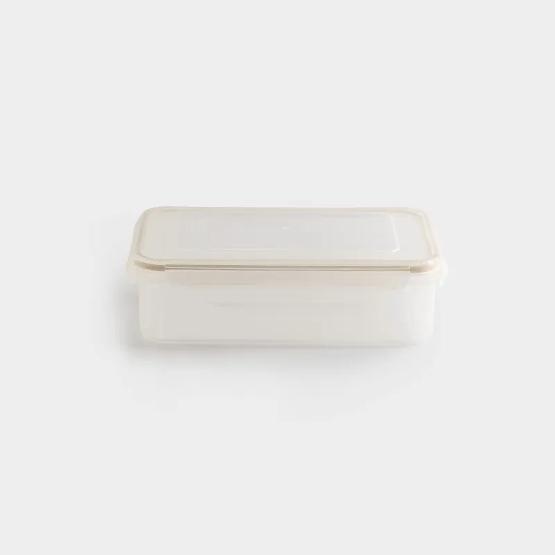 Контейнер, 800 мл, қыстырғыштары бар, пластик / силикон, тікбұрышты, сарғыш, Roomy clip