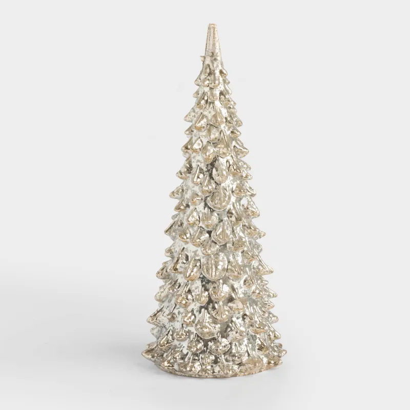 Мүсінше, жарықтандырылған, 16 см, пластик, шампан, Жарқыраған шырша, Patina