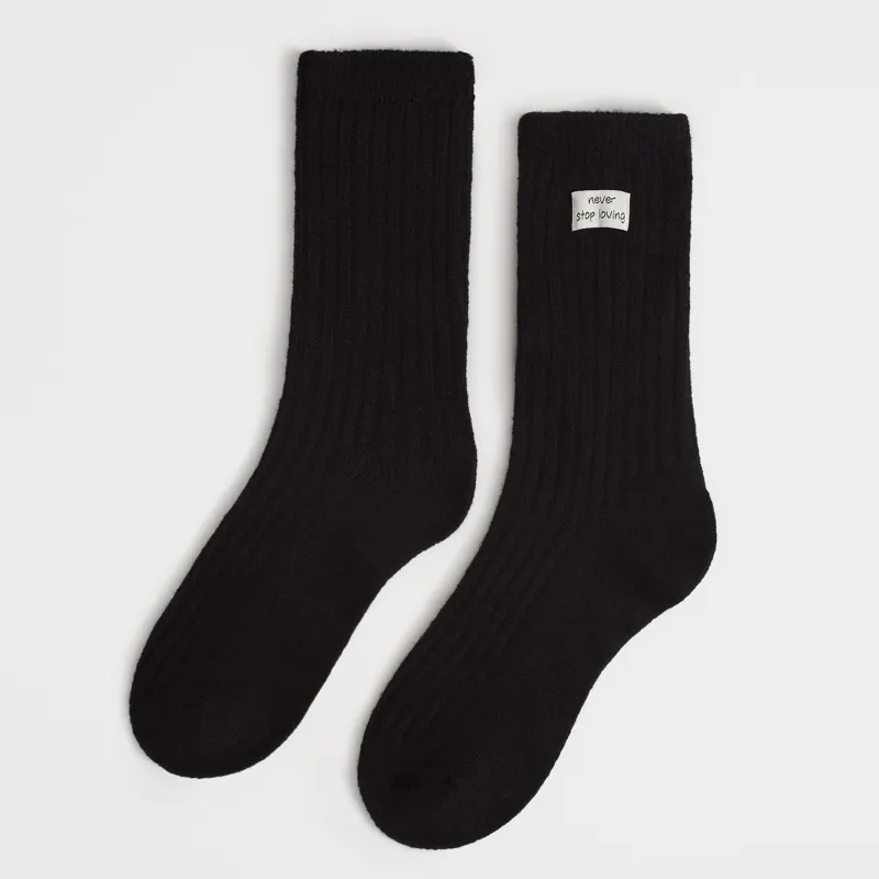 Әйелдер шұлықтары, өлшемі 36-38, қырлы, акрил/полиэстер, қара, Дизайн, Acrylic warm