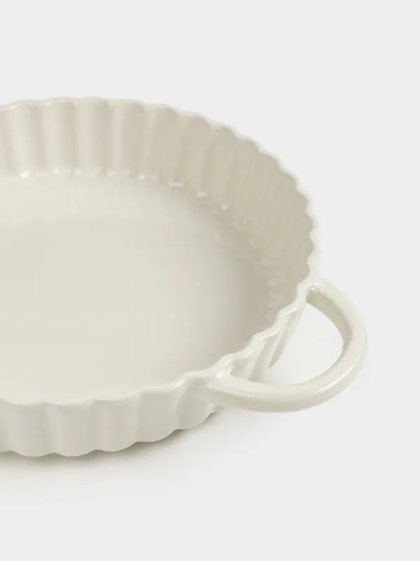 Пісіруге арналған ыдыс, 22 см, керамика, дөңгелек, сүт түстес, Cakes ivory, image-2