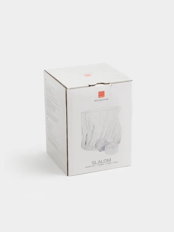 Набор для виски, 1 перс, 3 пр, стакан/кубики, стекло/гранит, Slalom, image-4