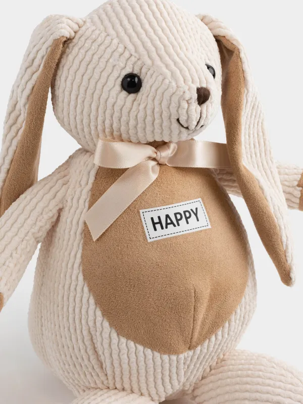 Ойыншық, 21 см, жұмсақ, полиэстер, сарғылт-қоңыр, Бантикті қоян, қоян, image-5