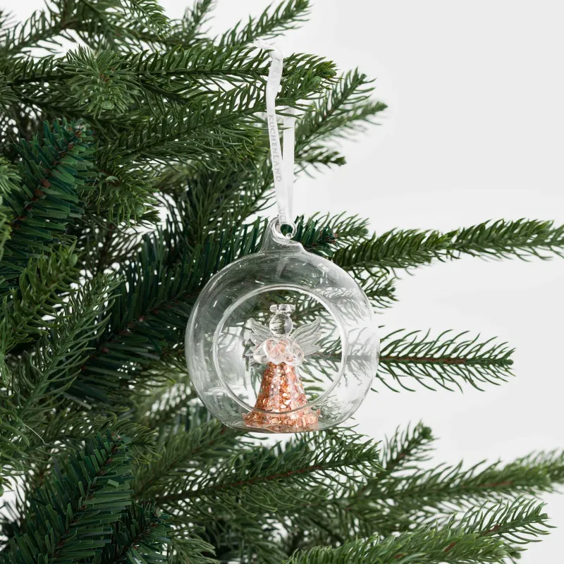 Шырша ойыншығы, 8 см, шыны, Ішінде періштесі бар шар, періште мүсіні, image-2