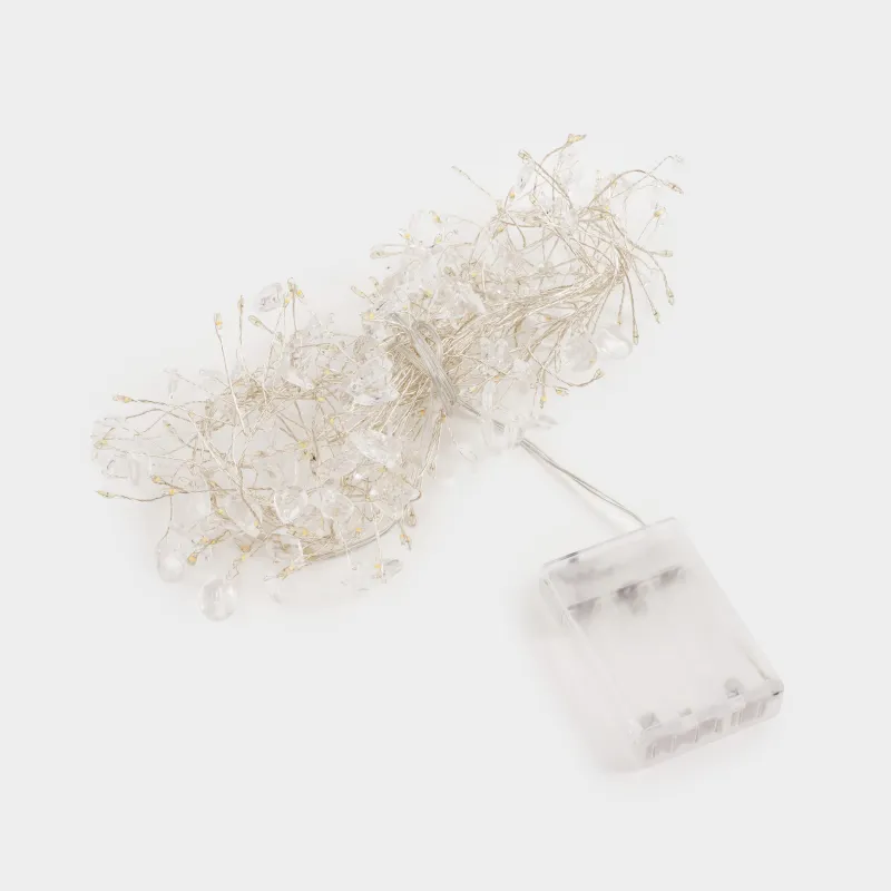 Сәндік гирлянд, 2 м, жарықтандырылған, акрил/пластик, ақ, 8 режим, Кристалдар, Crystal decor, image-1