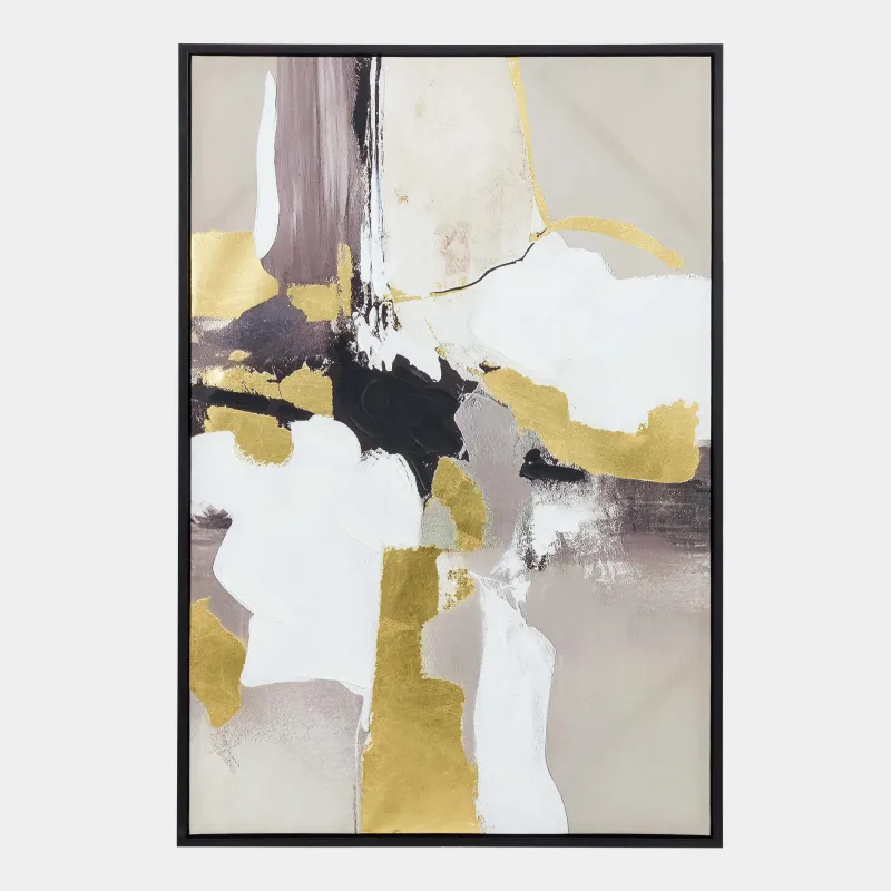 Жиектемедегі сурет, 80х120 см, кенеп, алтын сұр, Абстракция, Abstract