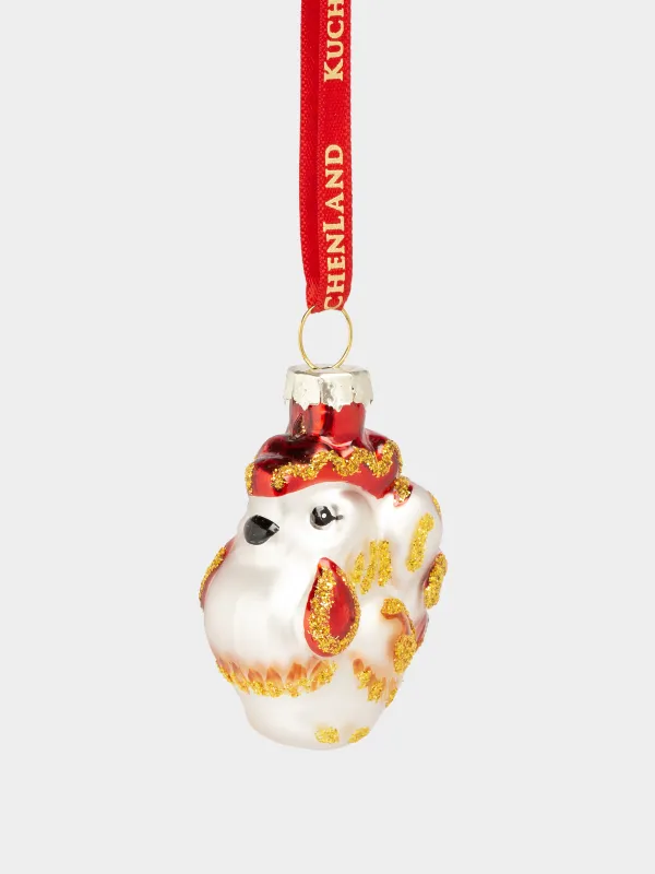 Шырша ойыншығы, 4 см, шыны, жылтырақтары бар, күміс-алтын, Әтеш, Figure christmas, image-2