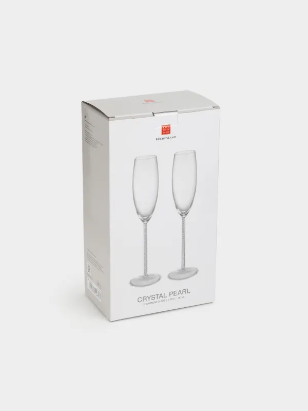 Шампан бокалы, 200 мл, 2 дана, інжу-маржаны бар, шыны/пластик, Crystal pearl, image-3