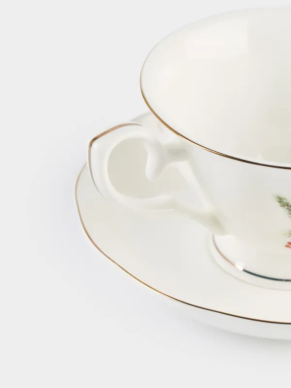 Шай жұбы, 1 адам, 2 зат, 180 мл, фарфор F, ақ, Банты бар жылқы, Christmas miracle classic, image-5