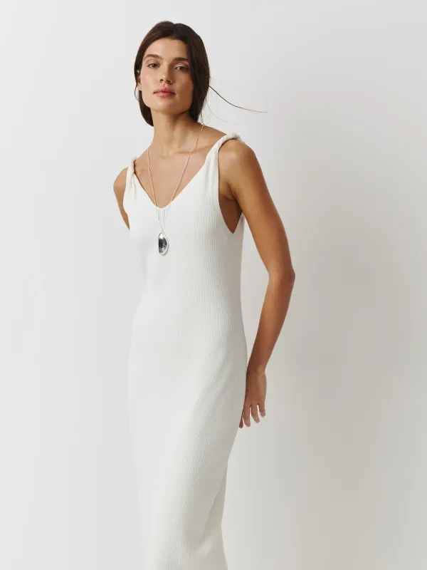 Әйелдер көйлегі, макси, өлшемі S, белдіктері бар, вискоза/нейлон, сүт түстес, Anselma, image-2