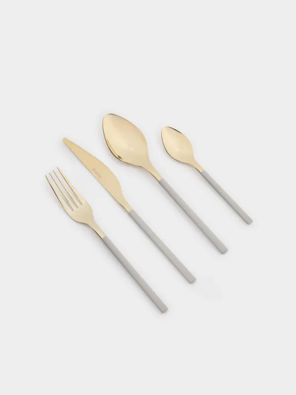 Ас құралдары, 6 адам, 24 зат, болат, алтын сарғылт-қоңыр, Milano, image-1