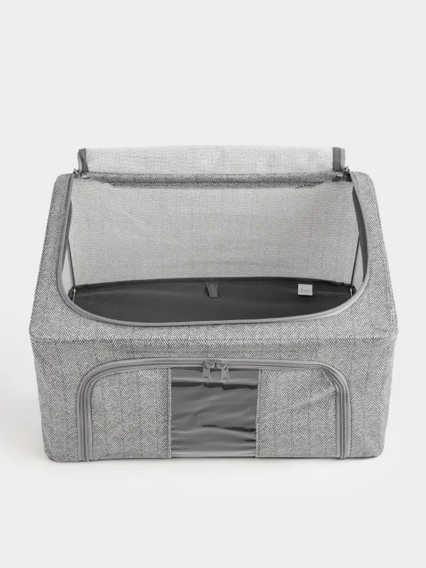 Органайзер-короб для вещей, 50х40х22 см, на молнии, текстиль, серый, Pedant new, image-4