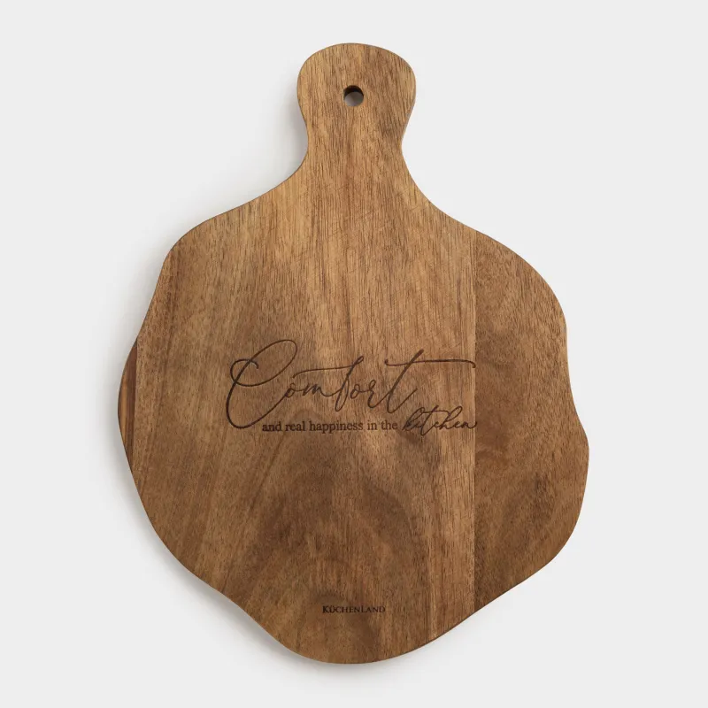 Кесу тақтасы, 25х28 см, сабы бар, ағаш, пішінді, Comfort, Noble tree