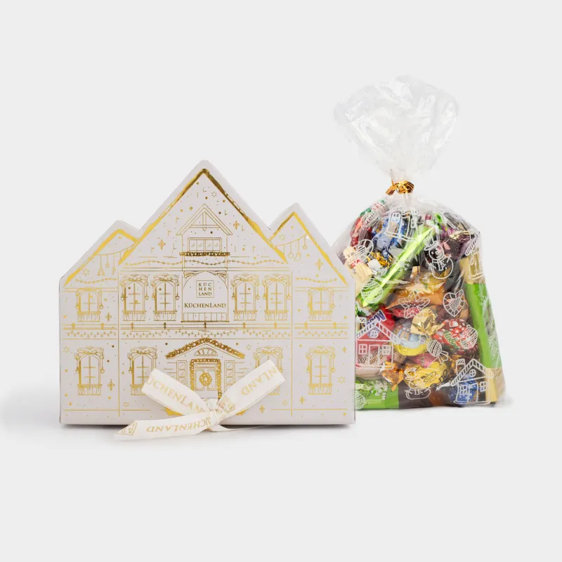 Қораптағы кәмпиттер жинағы, 14х13 см, 200 гр, ассорти, Үй, Sweet christmas