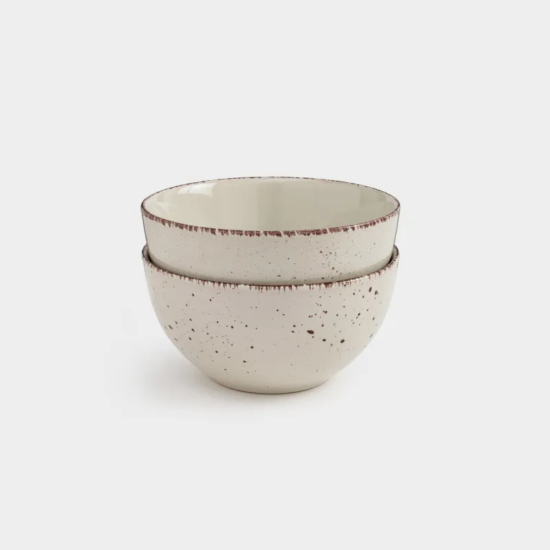 Сорпа тәрелкесі, 14х7 см, 2 дана, керамика, бежевый, дақтары бар, Speckled