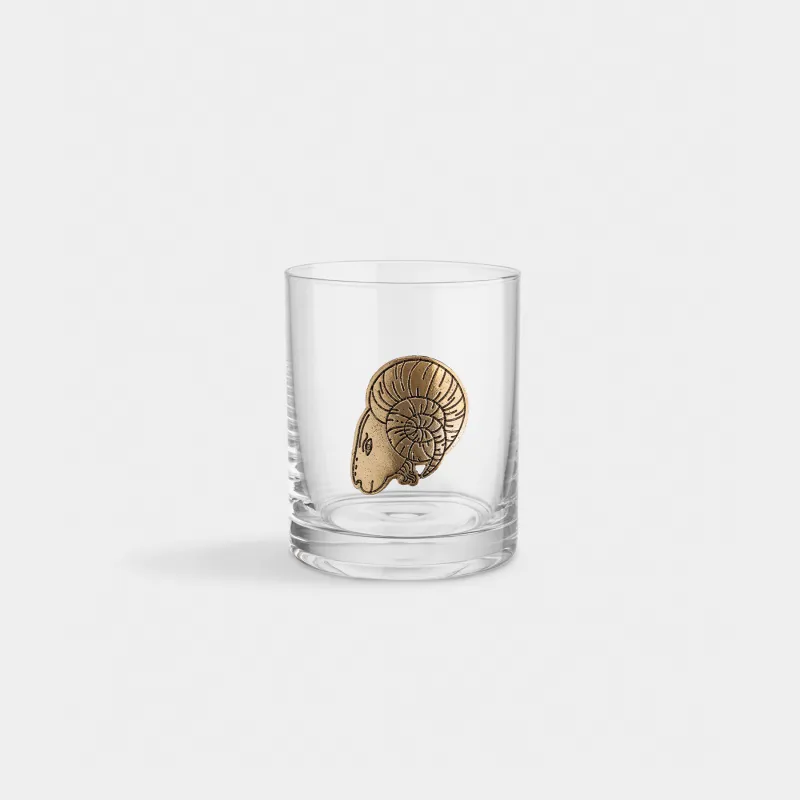 Виски стақаны, 10 см, 340 мл, шыны/металл, алтын түстес, Тоқты, Zodiac