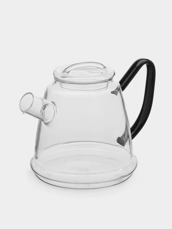 Чайник заварочный, 600 мл, крышка-грелка, стекло Б/сталь, черная ручка, Купол, Affogato, image-1