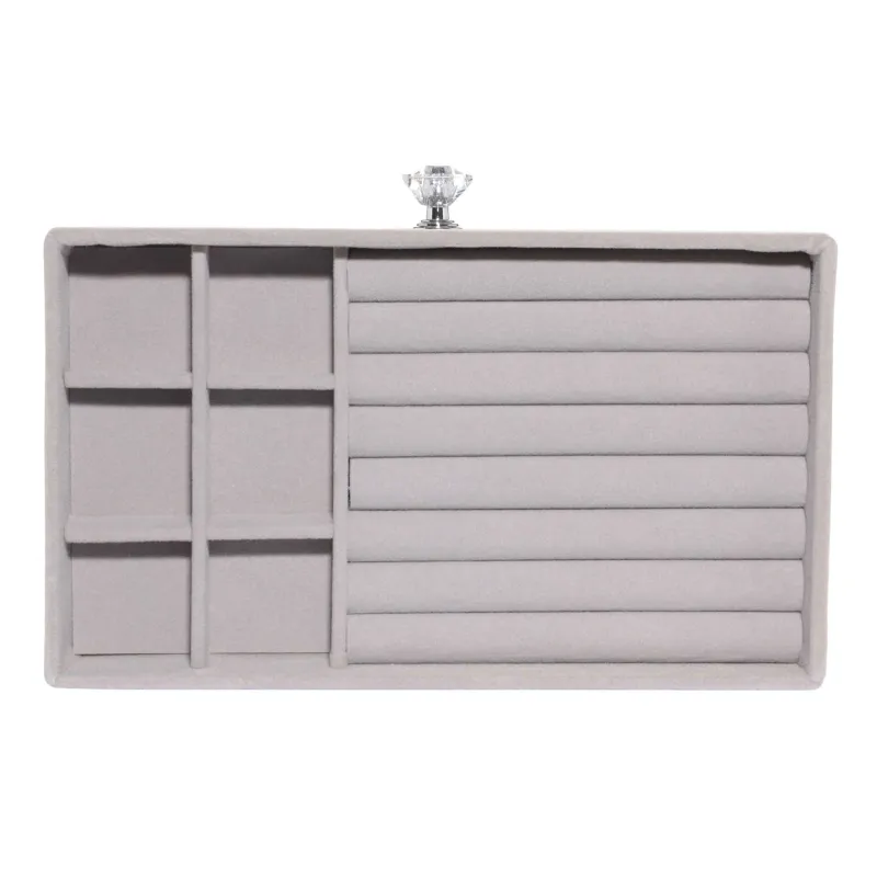 Зергерлік қорап, 22х13 см, пластик / кордюр, сұр, Аффлюанс, image-2