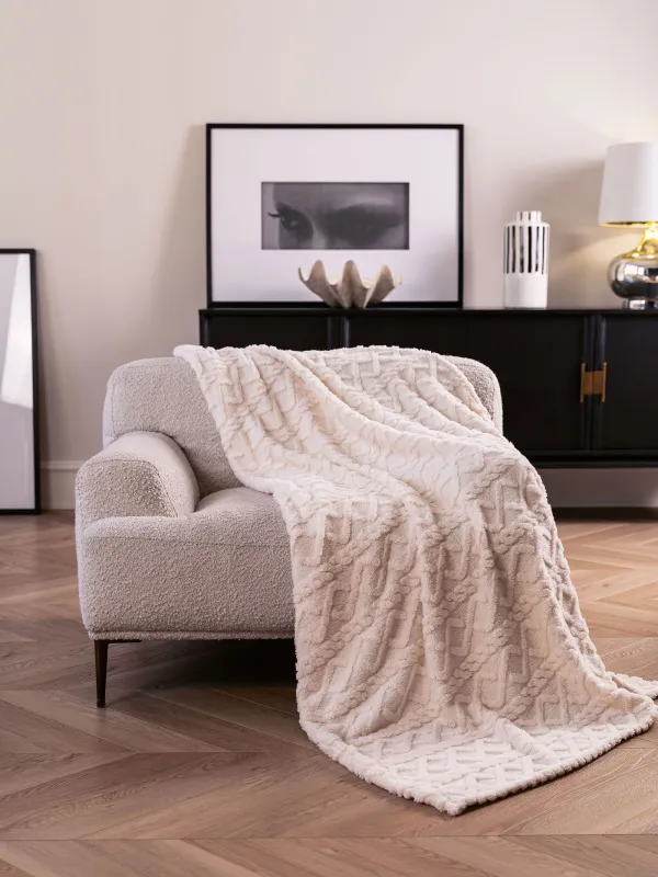 Жамылғы, 130х170 см, шерпа, сұр, Өрілген шаш, Sherpa, image-0