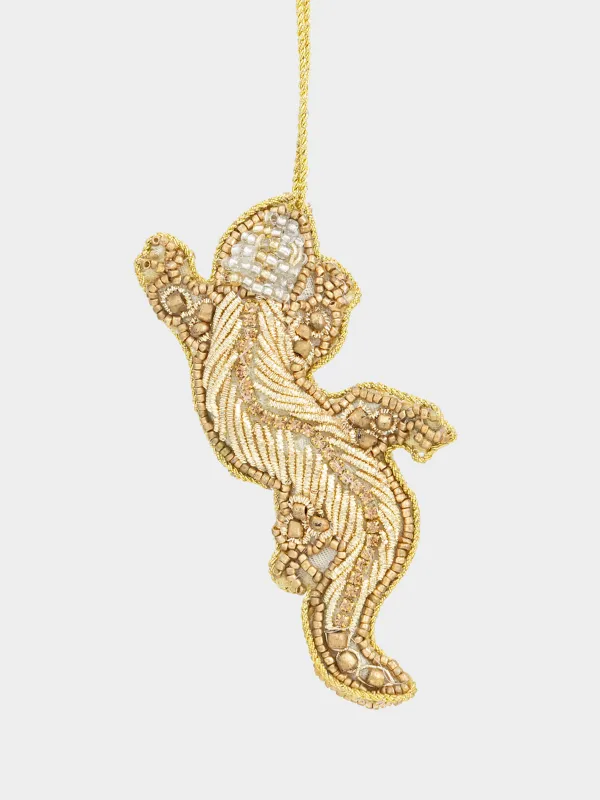 Шырша ойыншығы, 10 см, моншақ/полифилл, алтын, Кесіртке, Beads figure, image-0