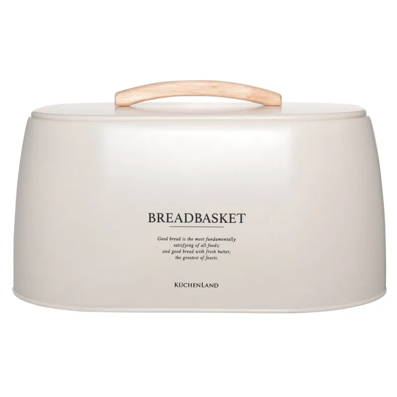 Хлебница, 33х23х18 см, металл/дерево, овальная, молочная, Course, image-3