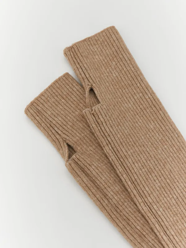 Әйелдер қолғаптары, ұзартылған, бірыңғай өлшем, полиэстер/акрил, құм, Knitting, image-1