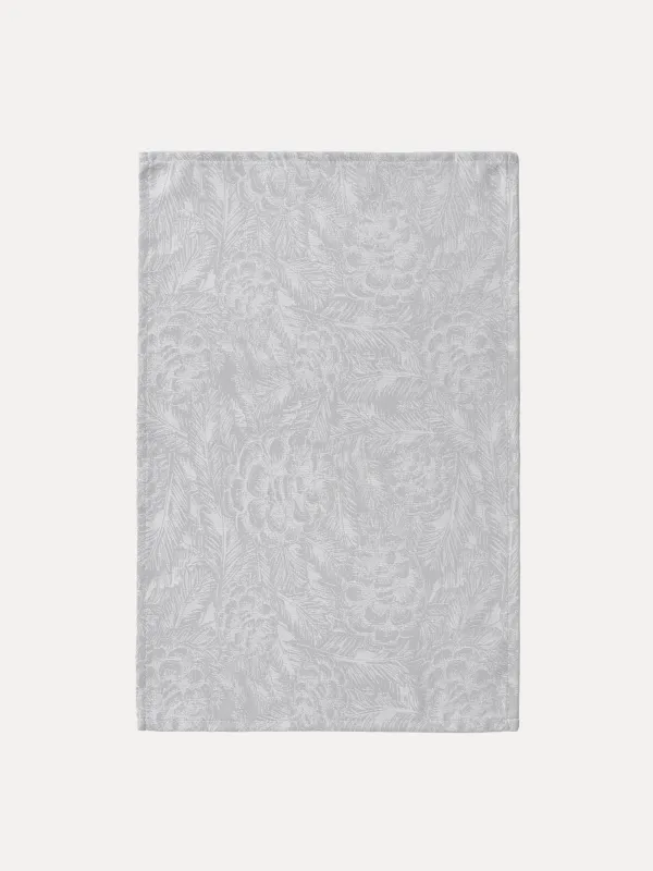 Салфетка под приборы, 30х45 см, жаккард, полиэстер, прямоугольная, серая, Шишки, Spruce cones, image-0