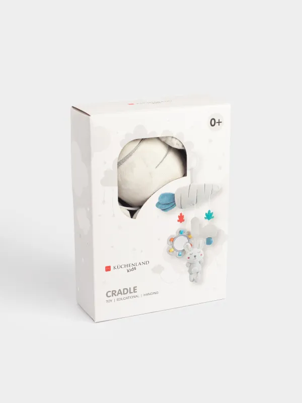 Ойыншық, 40х27 см, дамытушы, аспалы, полиэстер, сұр, Сәбіз, Cradle, image-6