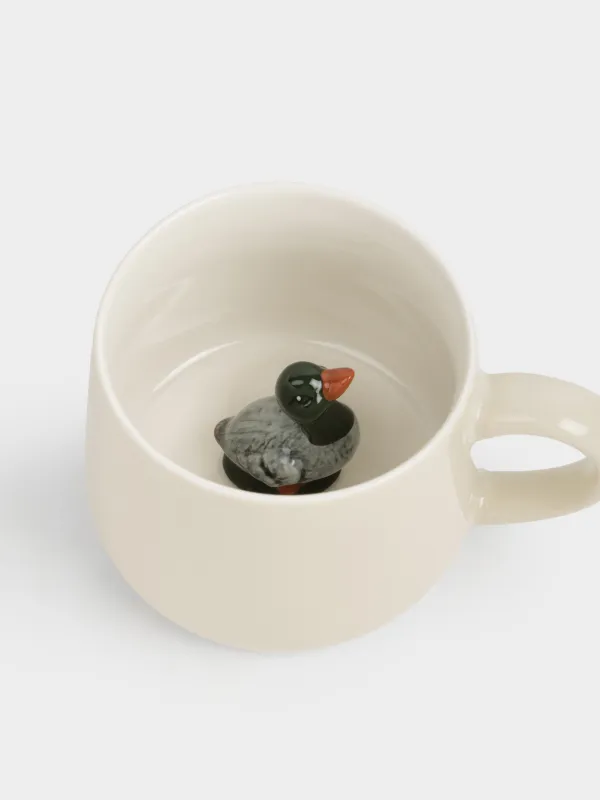 Саптыаяқ, 350 мл, фарфор Р, сүт түстес, Ішінде үйрек, Duck, image-1