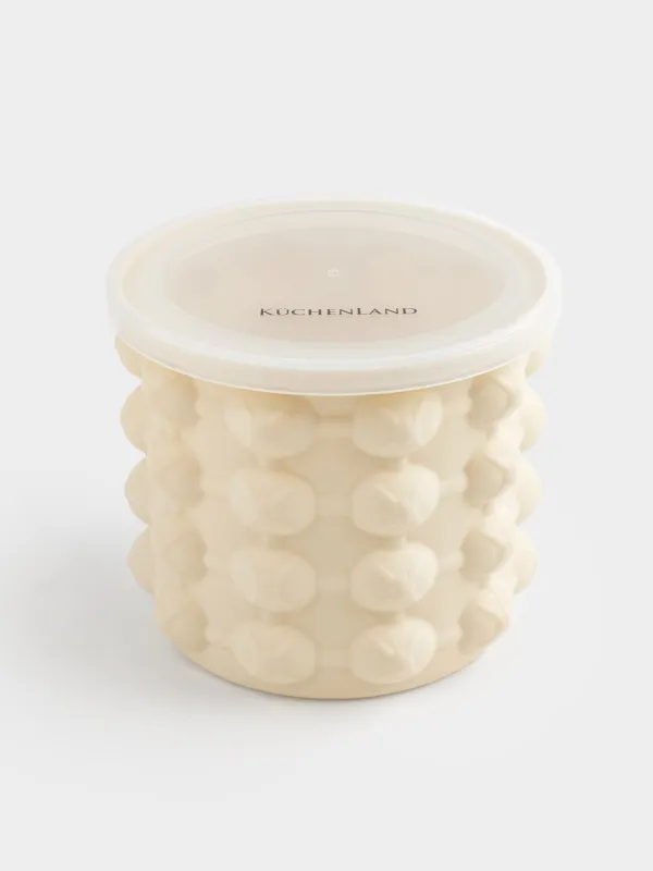 Мұзға арналған қалып, 11х10 см, 40 бөлім, қақпағы бар, силикон/пластик, сүт түстес, Soft kitchen, image-0