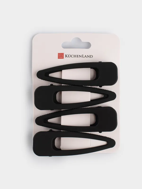 Шаш қыстырғыш, 8 см, 4 дана, металл, қара, Basic, image-3