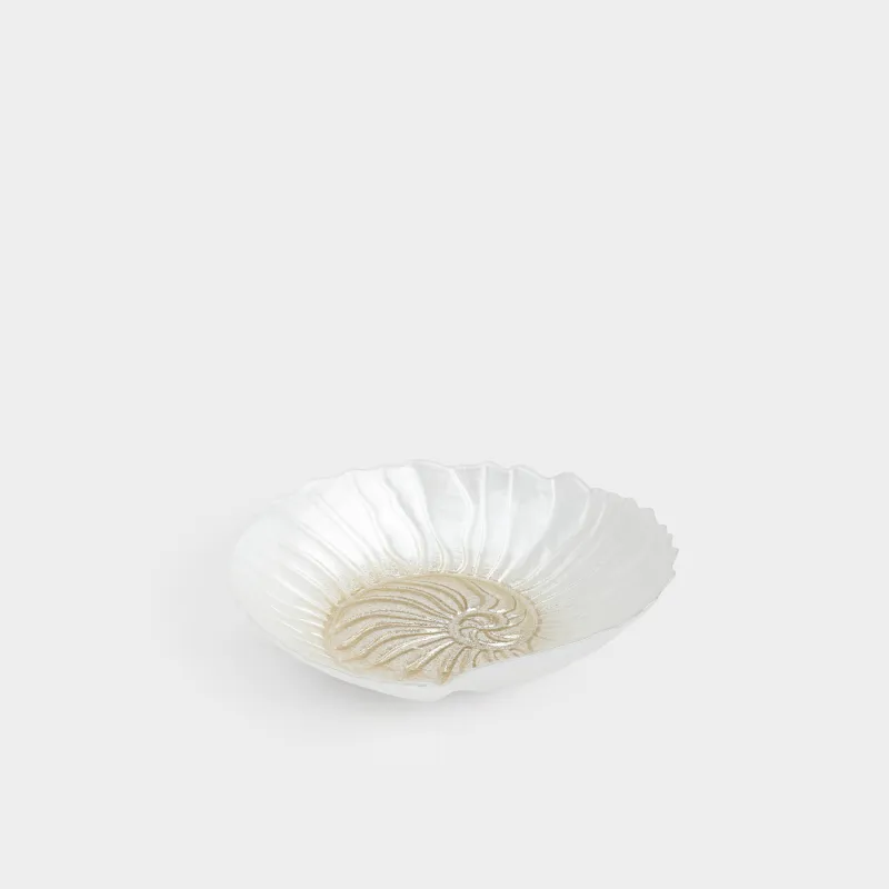 Жеміс вазасы, 26х23х8 см, шыны, сүт түстес/шампан, Қабыршақ, Ammonite, image-2