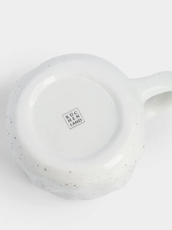 Саптыаяқ, 450 мл, керамика, сүт түстес, дақты, Жиегі тегіс емес, Crumple speckled, image-2