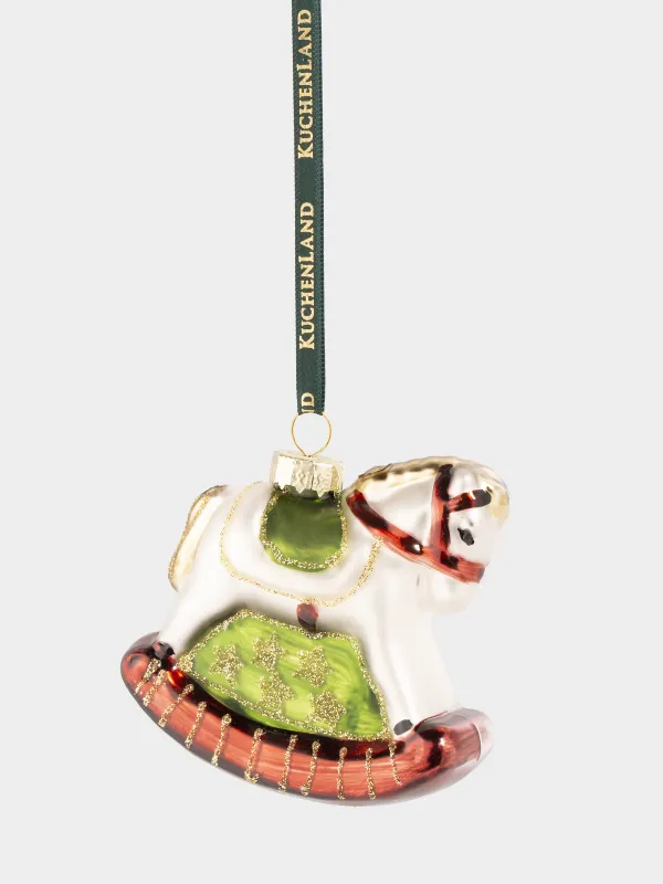 Набор елочных игрушек, 7 см, 3 шт, стекло, с блестками, Новогодние атрибуты, Figure christmas, image-1