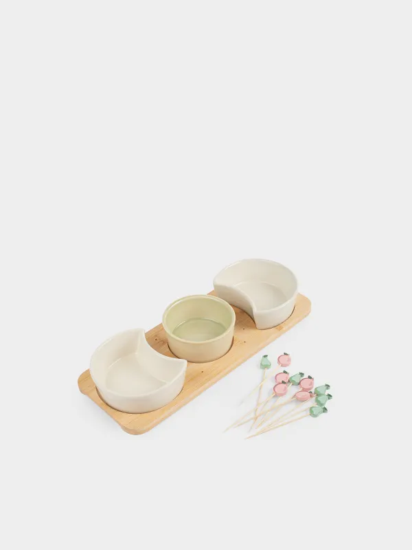 Набор для закусок, на подставке, со шпажками, Bamboo, image-3