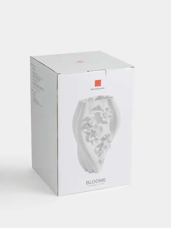 Гүл вазасы, 29 см, керамика, ақ, Гүлдер, Bloome, image-4