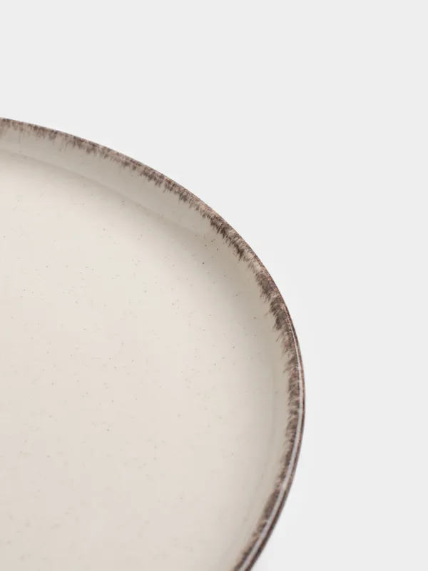 Тарелка обеденная, 28 см, каменная керамика, бежевая, в крапинку, Speckled glaze, image-4