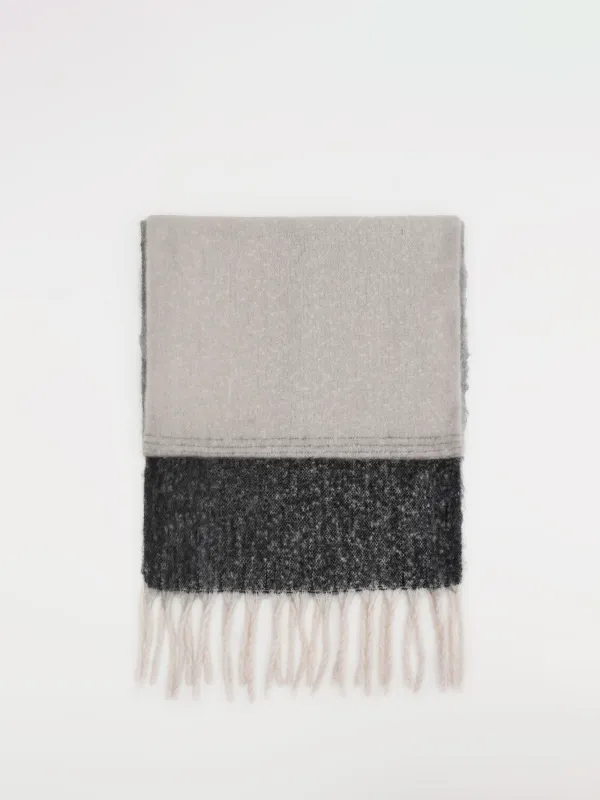 Әйелдер шарфы, 180x50 см, полиэстер, сұр-сарғылт-қоңыр, Loop, image-0