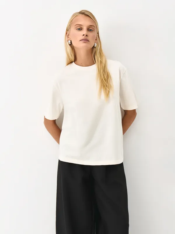 Әйелдер футболкасы, өлшемі XS, мақта, сүт түстес, Adrianna, image-0