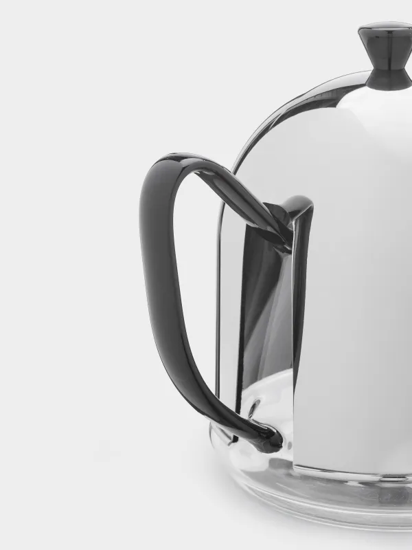 Чайник заварочный, 600 мл, крышка-грелка, стекло Б/сталь, черная ручка, Купол, Affogato, image-2