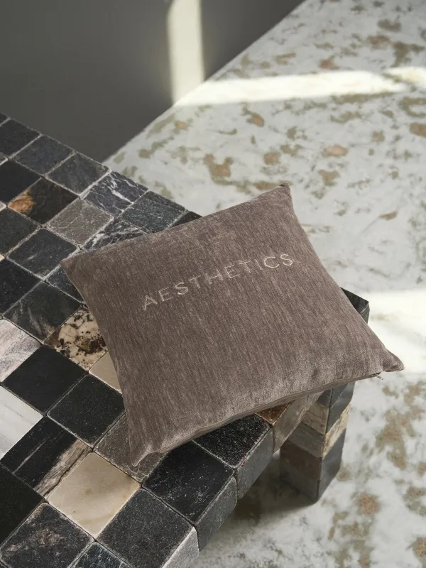 Сәндік жастық, 45×45 см, шенилл/вельвет, қою сұр, Aesthetics, Chenill, image-5