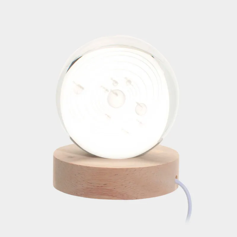 Сәндік шам, 10 см, шыны/ағаш, Планеталар, Illumination