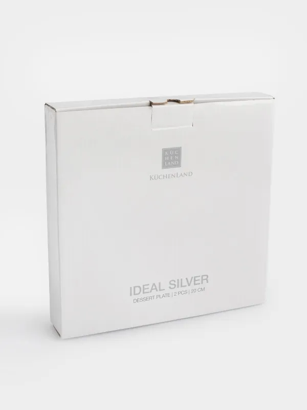 Тәтті тағам тәрелкесі, 20 см, 2 дана, фарфор F, ақ, Ideal silver, image-6