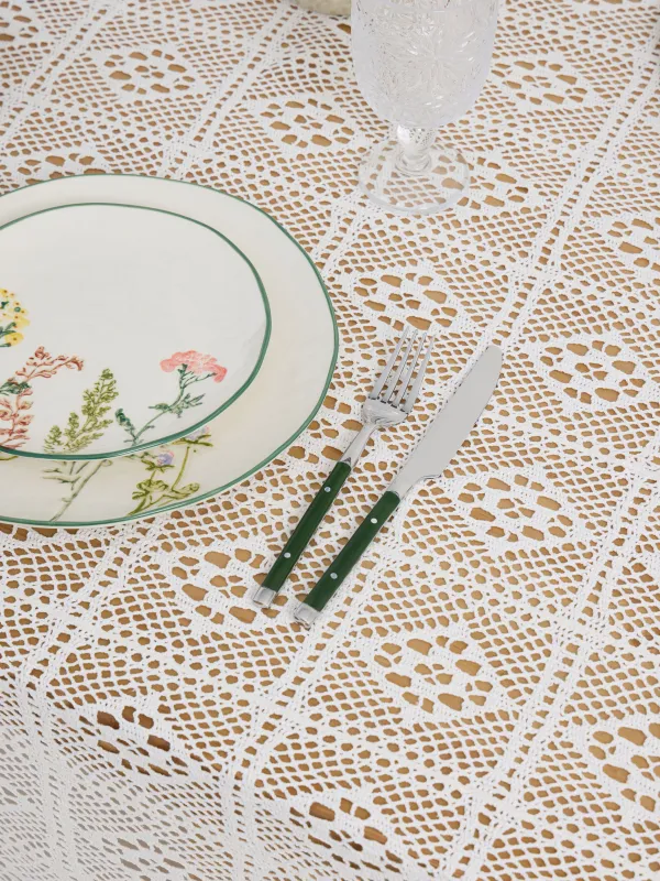 Скатерть, 160х160 см, с кисточками, Ажурный узор, Tracery, image-2