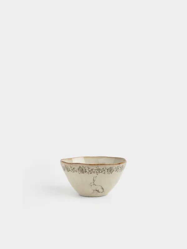 Салатник, 15х8 см, Заяц с цветами, Rustic Easter, image-0