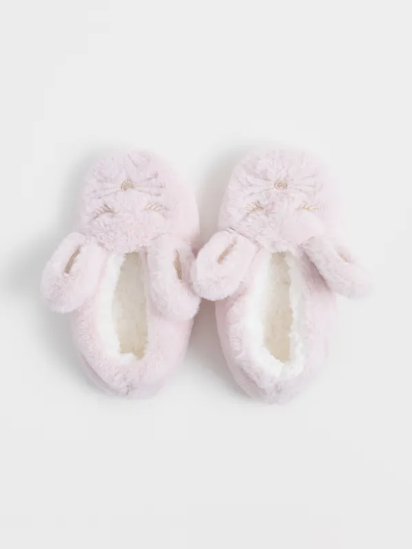 Әйелдер тәпішке-шұлықтары, үйге арналған, өлшемі 36-38, жасанды үлбір/шерпа, сүт түстес, Мысық, Funny warm, image-1