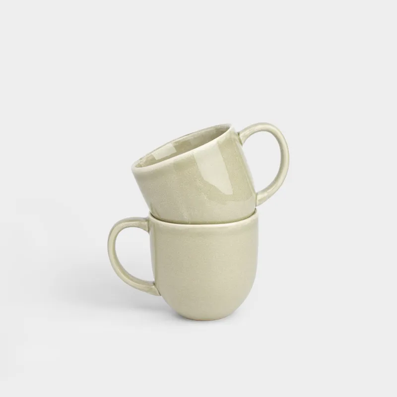 Кружка, 400 мл, 2 шт, Неровный край, Riveso green