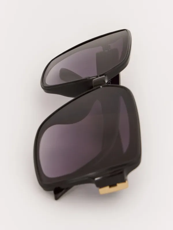 Очки солнцезащитные, пластик, квадратные, черные, Nifty, image-2