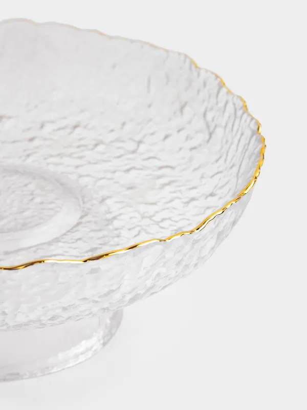 Ваза для фруктов, 20х8 см, на ножке, Nautilus gold, image-2