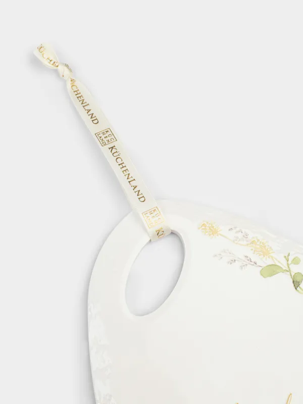 Ыстыққа арналған тұғыр, 18х24 см, керамика/тығын, ақ, Сары гүлдер, Floweri, image-2