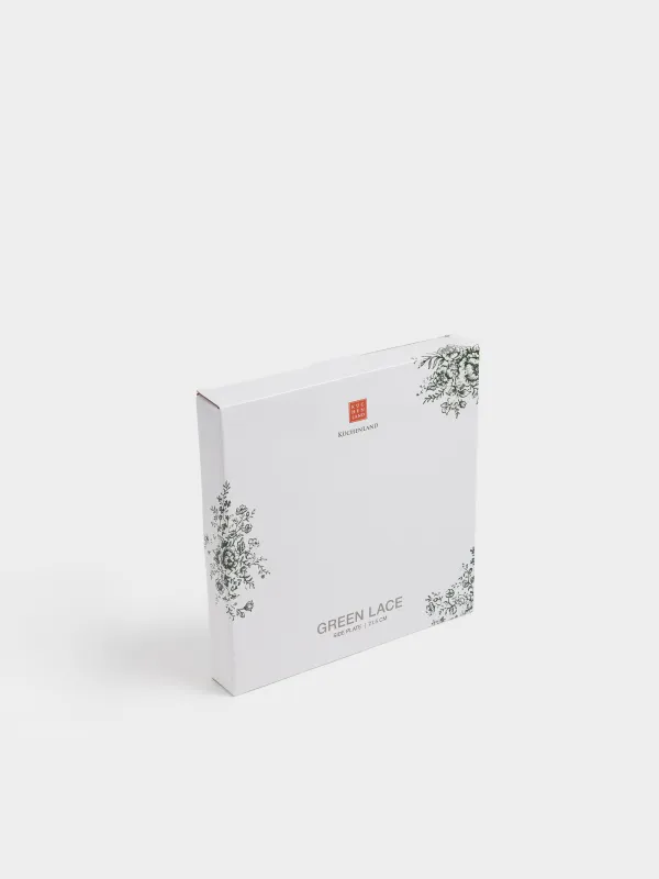 Тарелка закусочная, 22 см, Зеленые цветы, Green lace, image-5